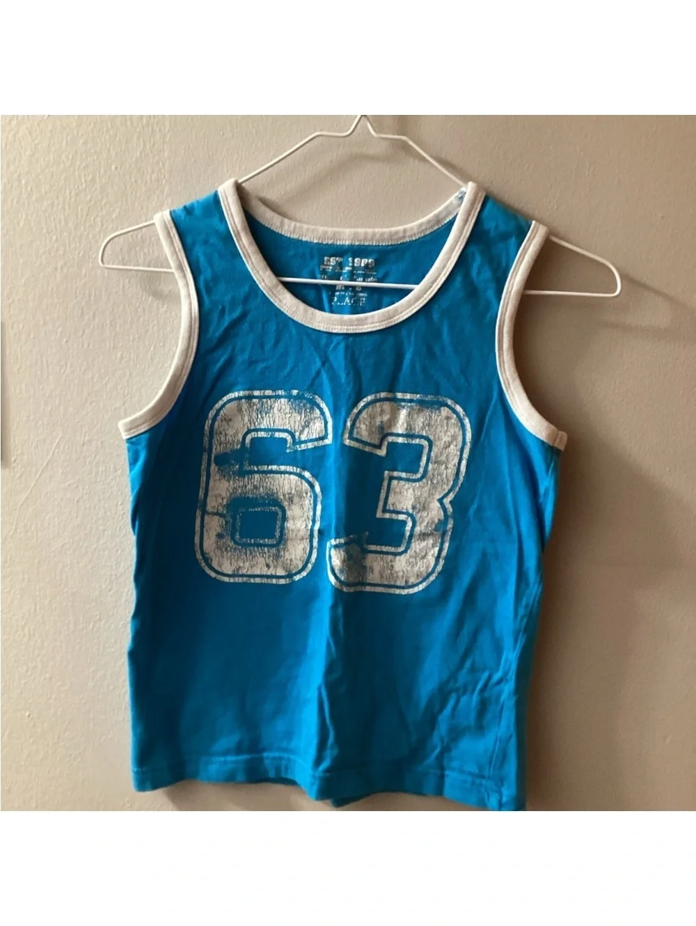 Boys Children’s Place Blue Tank Top 63 size 7/8 Medium Tote6